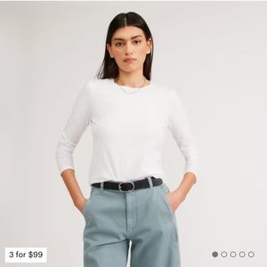 Everlane Organic Cotton Long Sleeve Tee in white